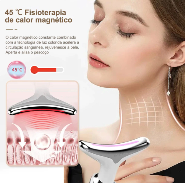 Massageador Facial com LED – Tecnologia de Rejuvenescimento e Relaxamento